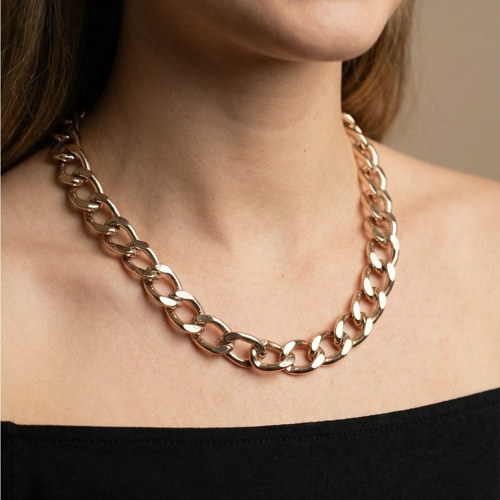 Jewelry Bundle (3), 2 Chain Necklaces & 1 Cuff Spiral Bracelet Gunmetal Handmade - Picture 5 of 12